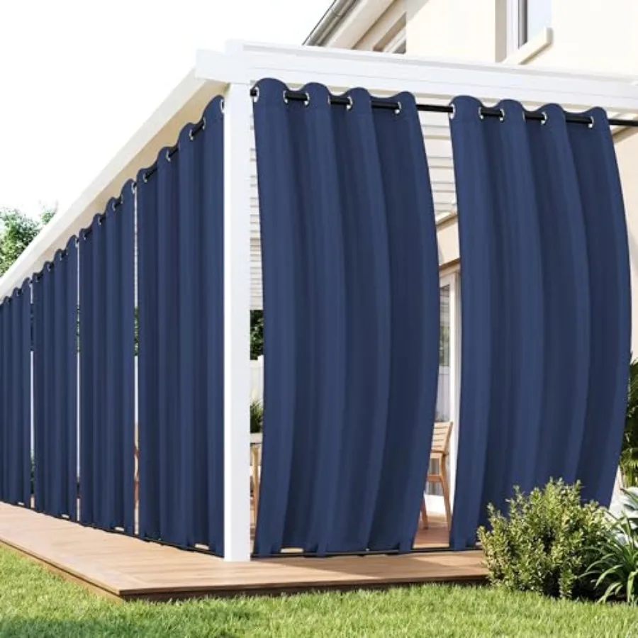 

Outdoor Curtains for Patio Waterproof 6 Panels - Windproof, Privacy, Weatherproof Outside Drapes for Gazebo Pergola Porch, Grom