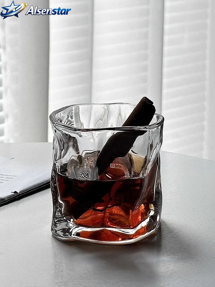 Tumbler Whiskey Glass with Base Crystal Whiskey Glasses Rotating Spinning Wine Brandy Glass Cup Drinkware for Bar Home