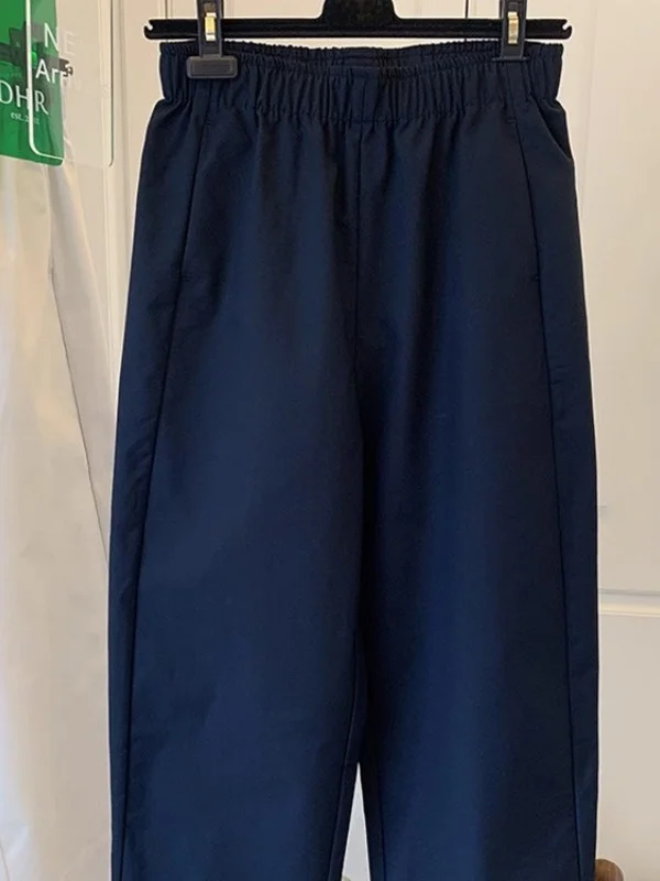 حجم كبير عادية مستقيم الساق بنطال ذو قصة أرجل واسعة المرأة Sle الصيف جديد عالية الخصر فضفاض تسع نقاط بنطلون القطن الكتان ماتي... #5