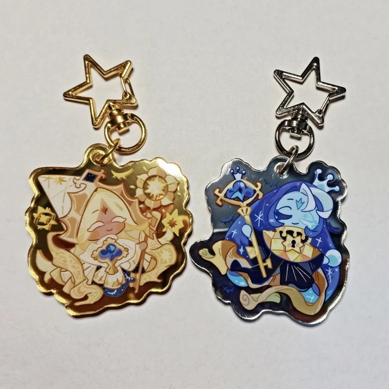 أنيمي كوكي تشغيل المملكة تأثيري مفتاح سلسلة شخصية كرتونية على ظهره قلادة سلسلة مفاتيح مصنوعة من الأكريليك مجوهرات اكسسوارات