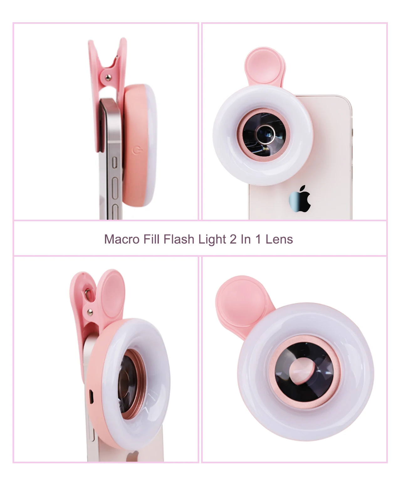 Neues Objektiv für Mobile 15X Fill Ring Light Selfie Live Lampe Kameraobjektiv mit LED Universal Flash Smartphone Tragbarer Lichtclip – Detail 6