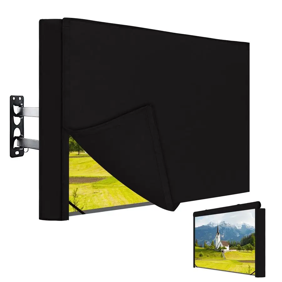 

Outdoor TV Cover with Roll Up Front Flat for 5558 inch, Waterproof and Weatherproof TV Cover for Flat Screen TV, Black