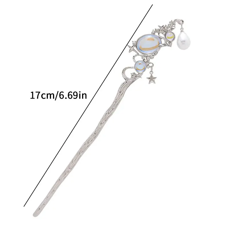 أعواد شعر على شكل نجمة للكعك شعر طويل صيني هانفو آسيوي عتيق، دبابيس شعر طويلة للنساء والفتيات