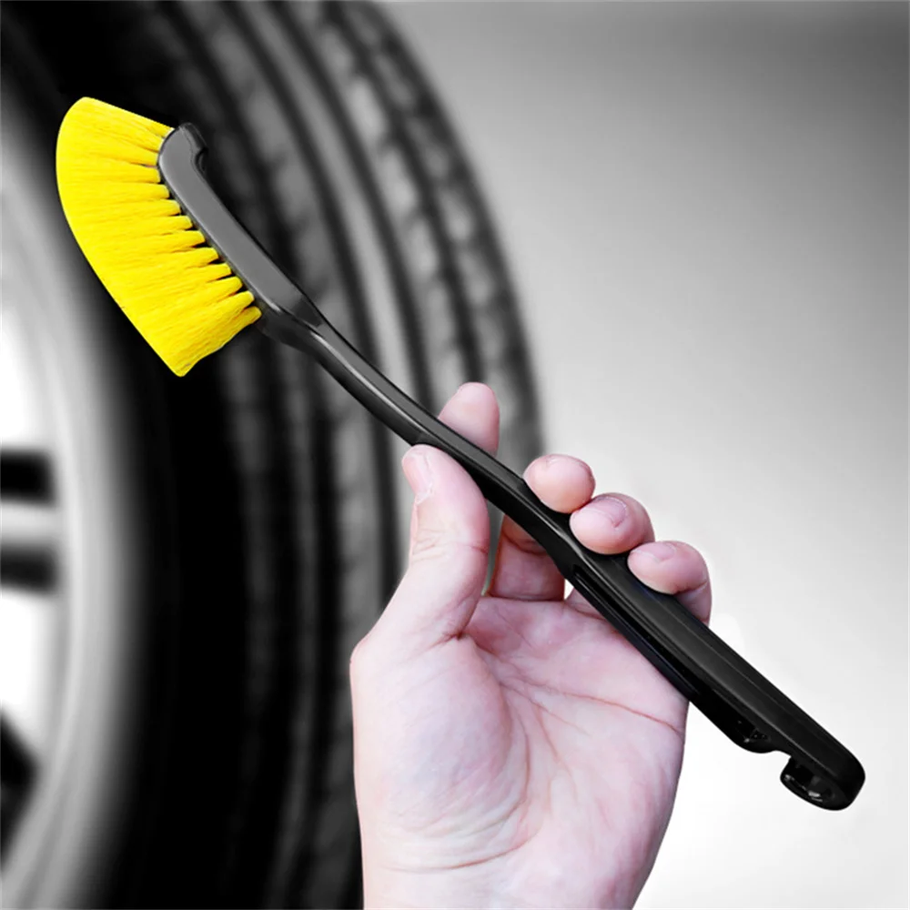 Car Wheel Tire Rim Detailing Brush Truck SUV Wheel Wash Cleaning Detail Brushes with Plastic Handle Auto Washing Cleaner Tools