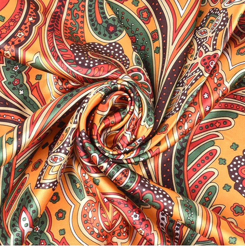 Hochwertige Seidenschals für Damen, quadratisch, Satin, Hijab-Schal, schlichtes Taschentuch, Schals, Wraps, Kopf, weibliches Stirnband, islamisches Halstuch – Detail 5