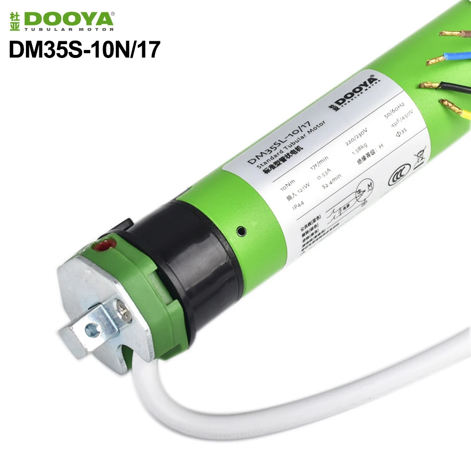 Dooya 모든 종류의 롤링 블라인드용 관형 모터, DM35S 10/17 모터, 220V, 230V, 50 HZ, 60HZ,4 와이어 외부 강력한 전기 블라인드 모터