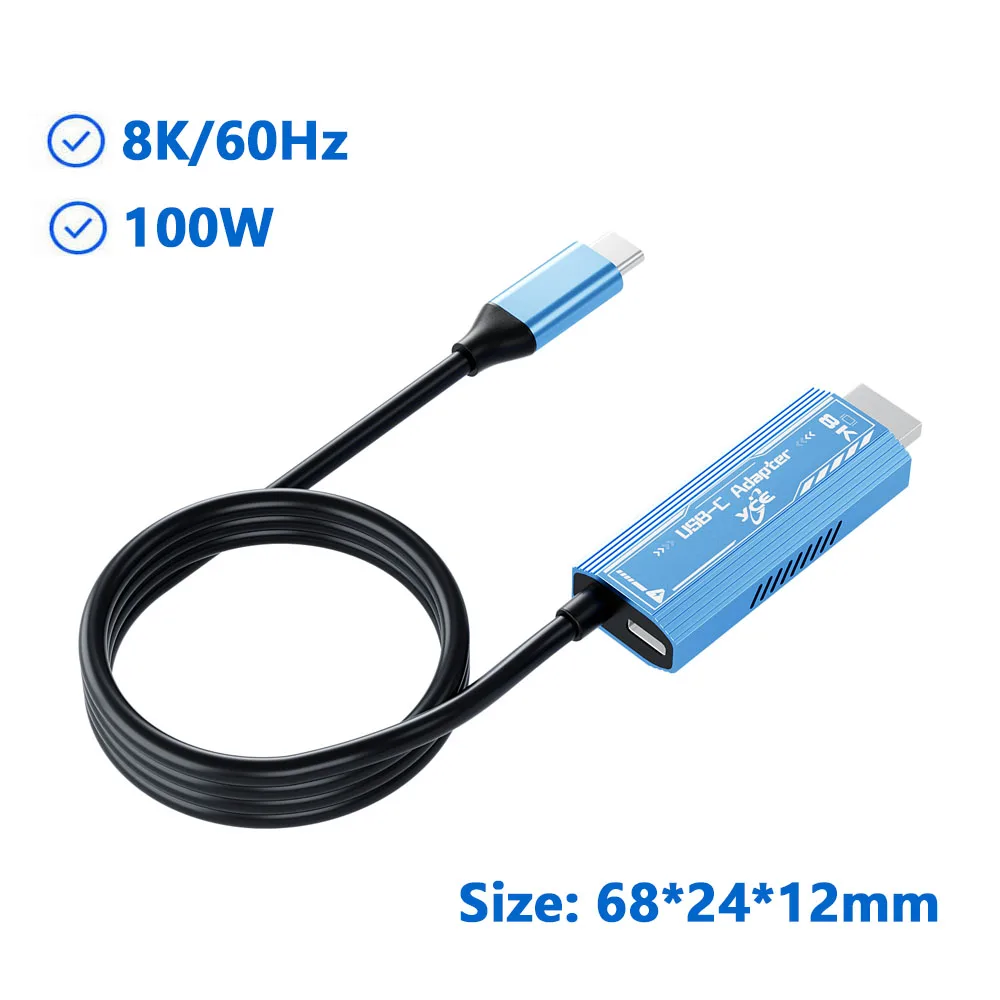 USB C To Cable 8K 60Hz Compatible Thunderbolt 3 4 Full Function PD 100W for MacBook IPhone 15 Samsung