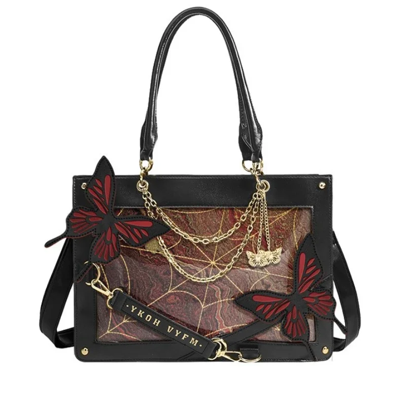 

Ita Bag 2024New Maze Butterfly Pain Tote Bag Y2k Dark Gothic Style Handbag Diagonal Cross Women's Bag Spider Web Bag Luxury Bags