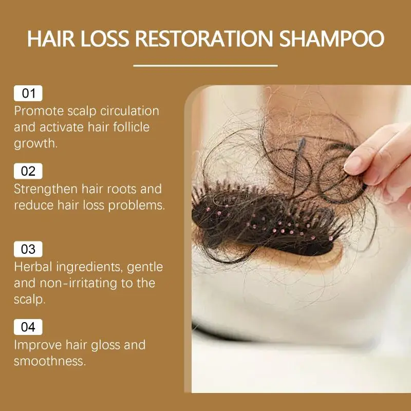 Herbal Hair Strengthening Shampoo Control Oil Natural Botanical Scalp Deep Nourishing Formula for Thinning Weak Hair All Types