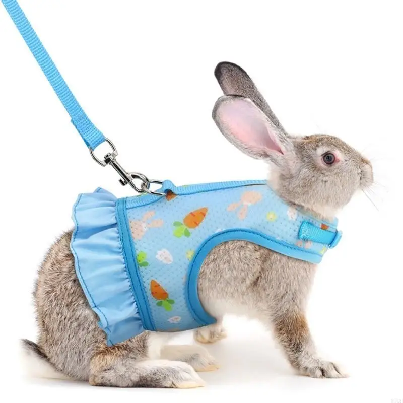 97QD Rabbits Harness and Leash Small Animal Clothes for Rabbits Guinea Pigs Small Animal