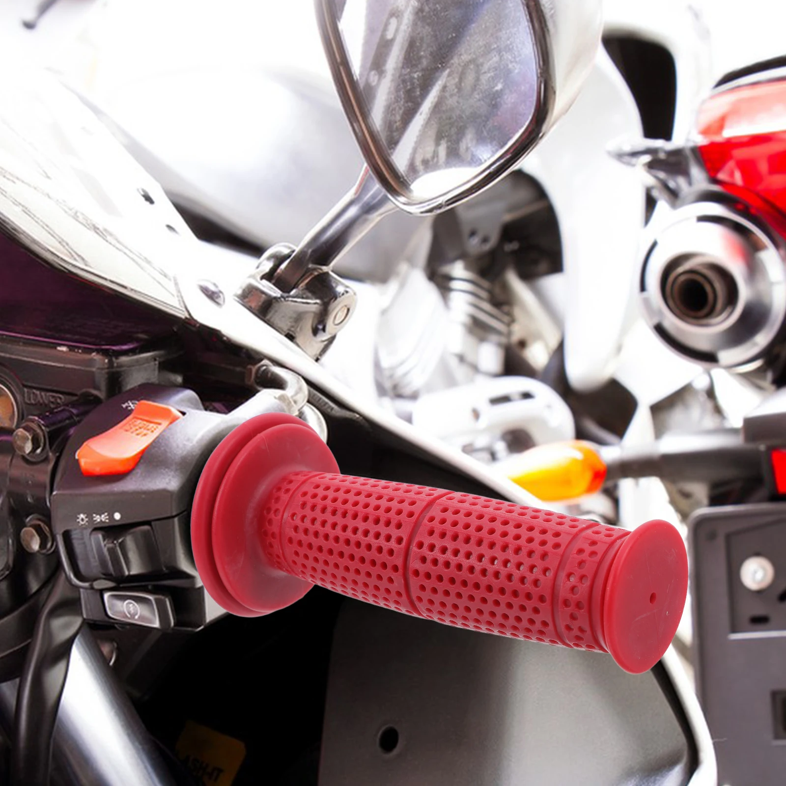 

2 Pcs Retro Handgrip Cover Red Handle Grips Motorbike Throttle Motorcycle Handlebar Refit Accessories