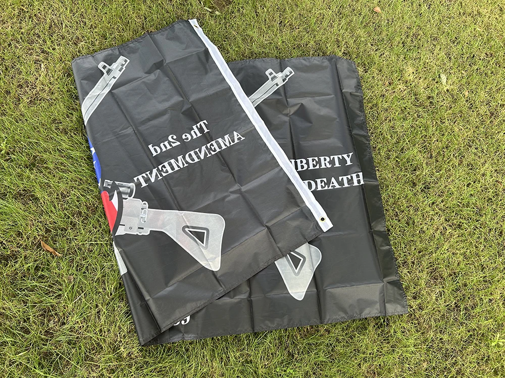 TIKI FLAG 90x150 سم التعديل الثاني للحرية أو الموت العلم لتزيين المنزل لافتة بوليستر معلقة