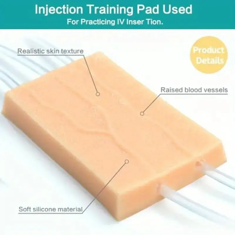 

Silicone Injection Practice Pad Blood Recovery Kit Medical Student Nurse Blood Collection Puncture Training Pad Model