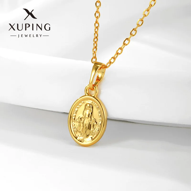 

Luxury 24K 9999 Pure Gold real gold Women's Fashion Vintage Character Pendant Necklace