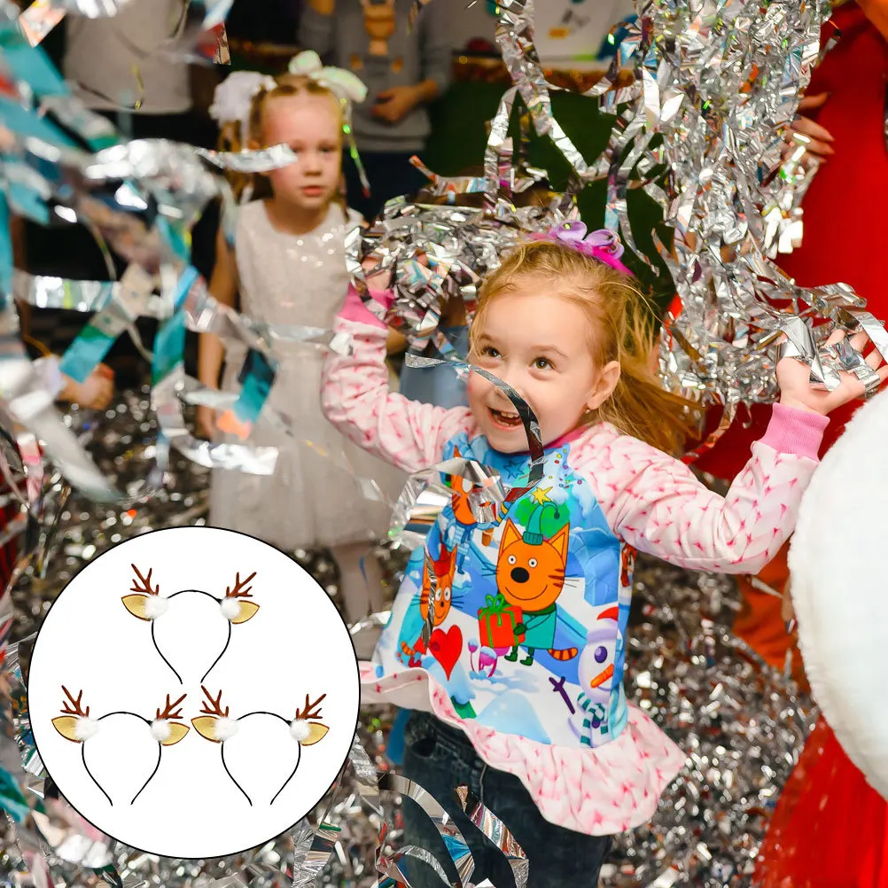 

3Pcs Christmas Antler Headbands Reindeer Cute Holiday Hairbands Party Accessories Festive Celebration