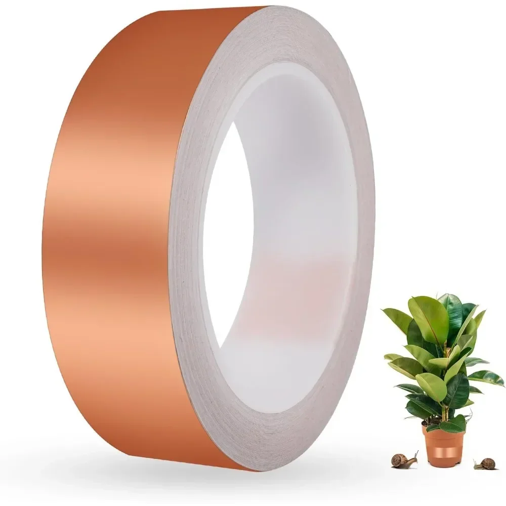 50mmX20m Copper Tape Anti Worm Protector,Self-adhesive Copper Tape Protector,Protective Flower Pot Removal Anti Worm Copper Foil