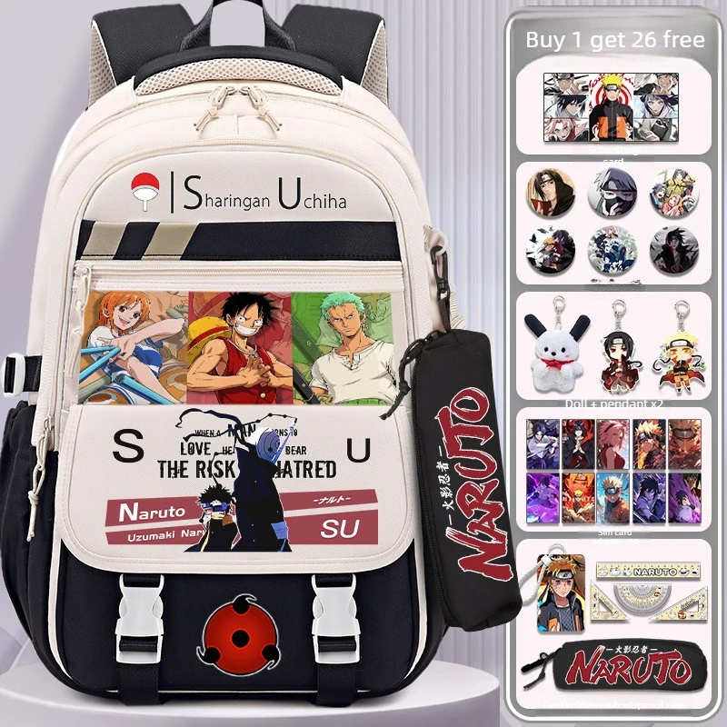 

Anime Model Toys Gifts Anime large capacity spine protection lightweight backpack for elementary school Uzumaki Sasuke Itachi