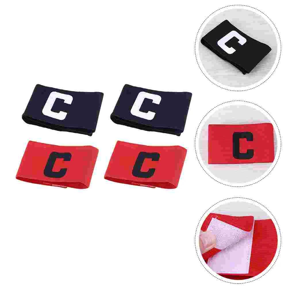 

4 Pcs Captain Armband Sports Bands Football Elastic Wristbands Portable Soccer Accessory