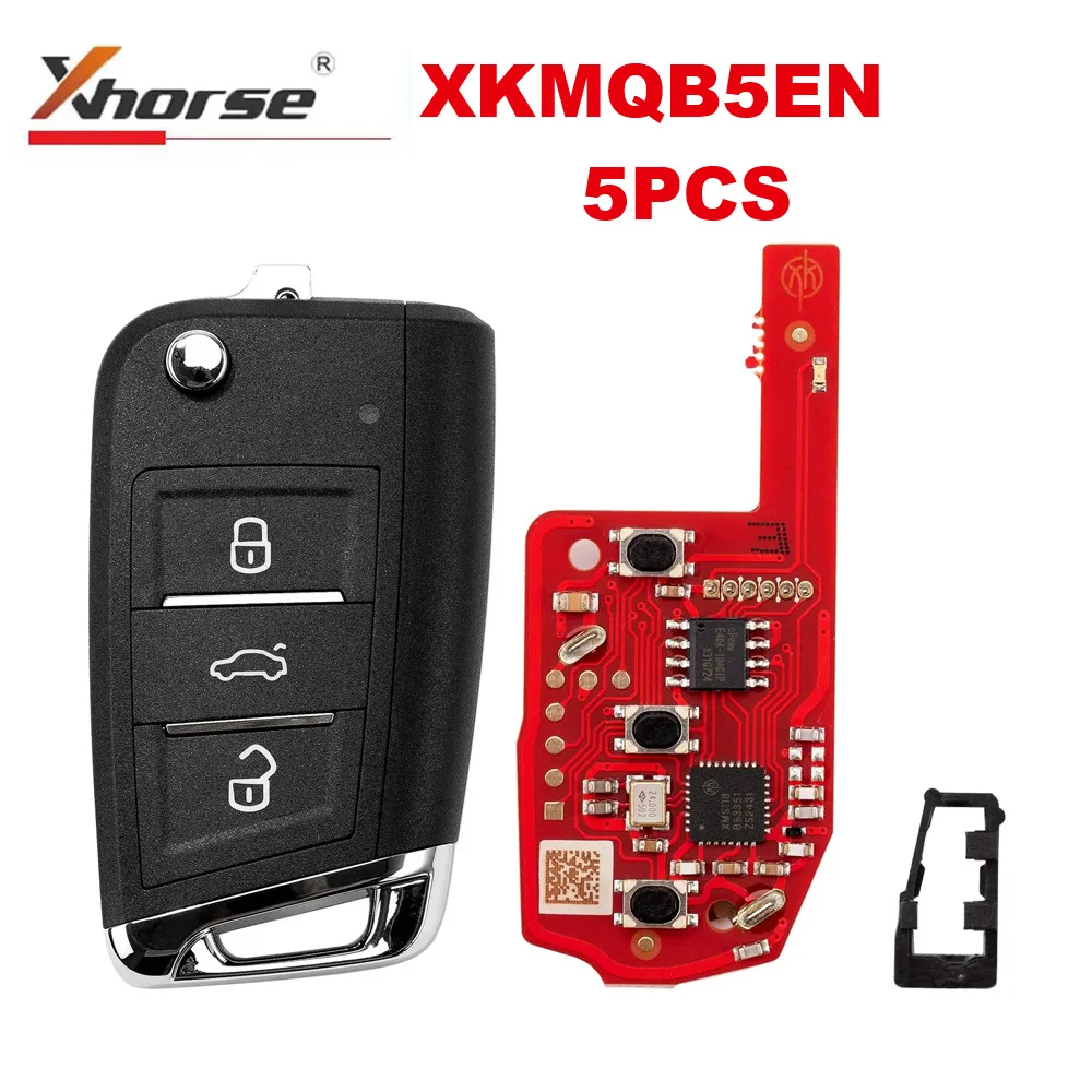5pcs/lot Xhorse XKMQB5EN VVDI Wire Remote Key For VW Remote Key MQB Type 3 Buttons Supports Wireless Programming