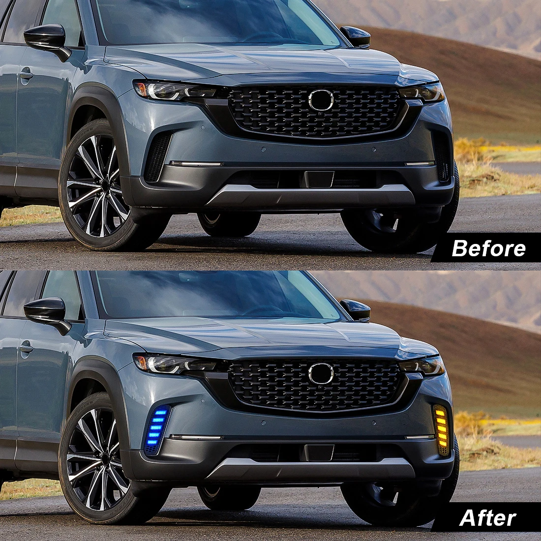 

Car LED DRL For Mazda CX-50 CX50 2023 2024 Daytime Running Light Dynamic Turn Signal Light Front Bumper Fog Light Headlights 12V