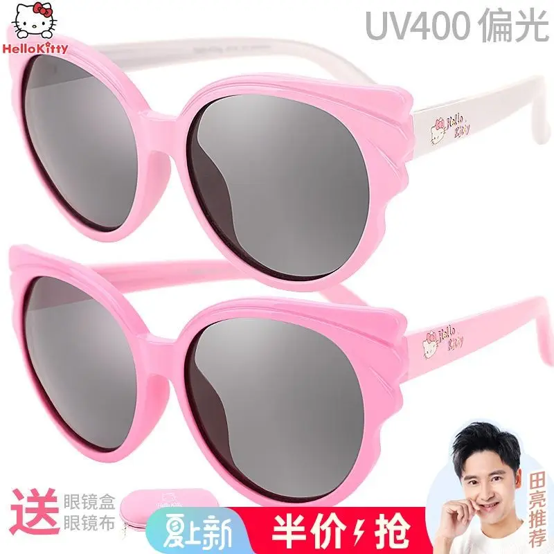 TAKARA TOMY 2022 Hello Kitty Children's New Anti-UV Glare Lightweight Sunglasses Girls Seaside Cute Sweet Sunscreen Glasses