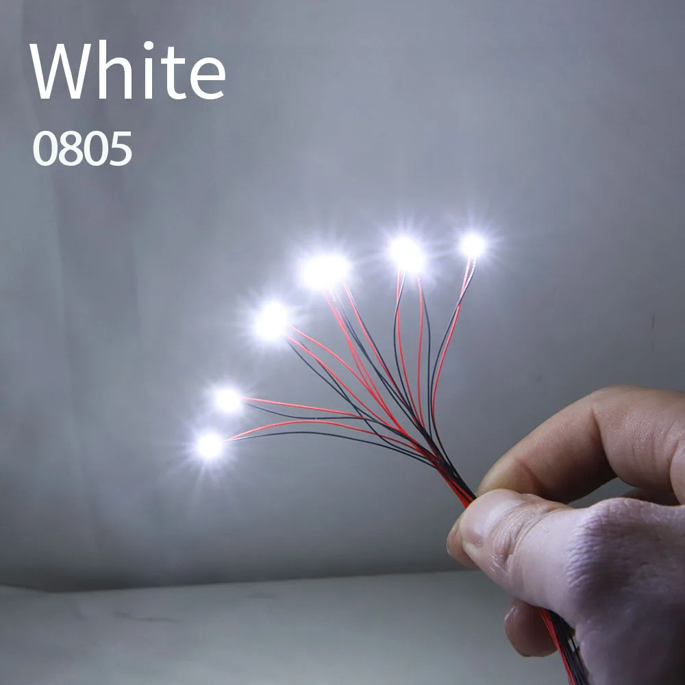 0805 Warmwhite SMD Wired Led Light For DIY Car/Robot Lighting Scene Layout Materials 5/10/20/100Pcs