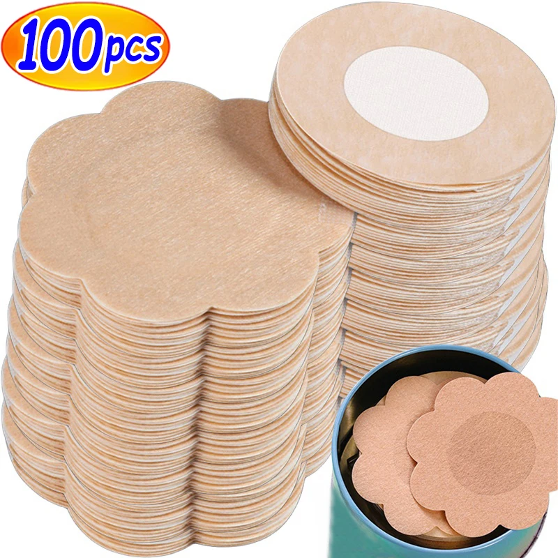 2-100 Stuks Veiligheid Nipple Cover Sticker Vrouwen Borstlift Tape Pasteitjes Onzichtbare Lijm Wegwerp Beha Bloemblaadjes Sticky borst Pastie