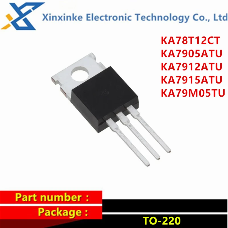 5 قطعة KA78T12CT KA7905ATU KA7912ATU KA7915ATU KA79M05TU TO-220 الخطي المنظم رقاقة الجهد الإيجابي Reg 3 محطة 3A