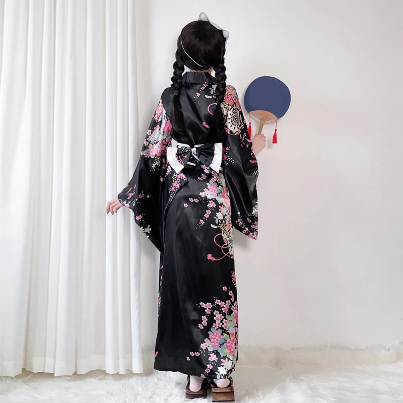 

Japanese Kimono for Women Yukata Anime Cosplay Bathrobe Plus Size Halloween Costumes Party Performance Photoshooting Geisha