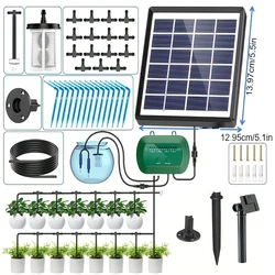 Kit di irrigazione a goccia automatico solare con batteria integrata da 1800MAH, per piante in vaso, dispositivo di irrigazione fai da te per piante in vaso