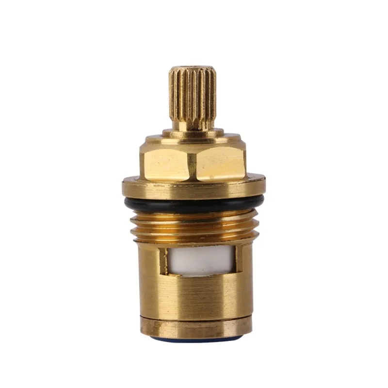 43mm 20 Teeth Brass Faucet Cartridge Tap Parts Valve Part Water Tap Valve Single Thread Cold Or Hot Water Faucet Repair Parts