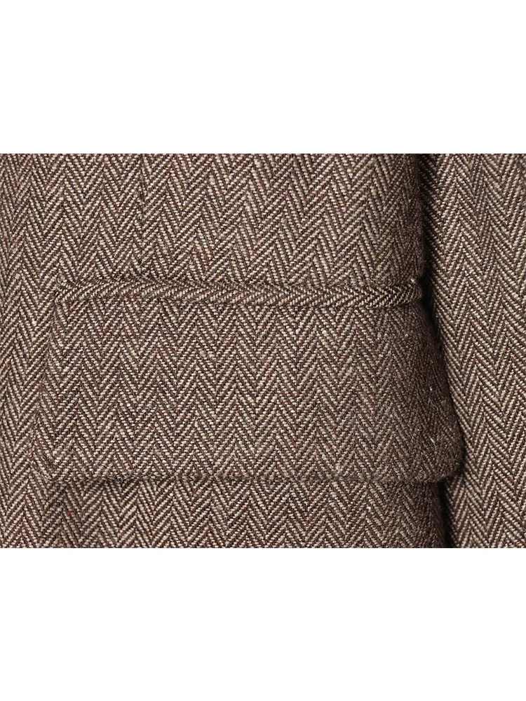 Chaqueta Vintage para mujer, otoño e invierno, nuevo temperamento, chaqueta femenina, moda, cuello vuelto, bolsillo, cinturón, traje, abrigos