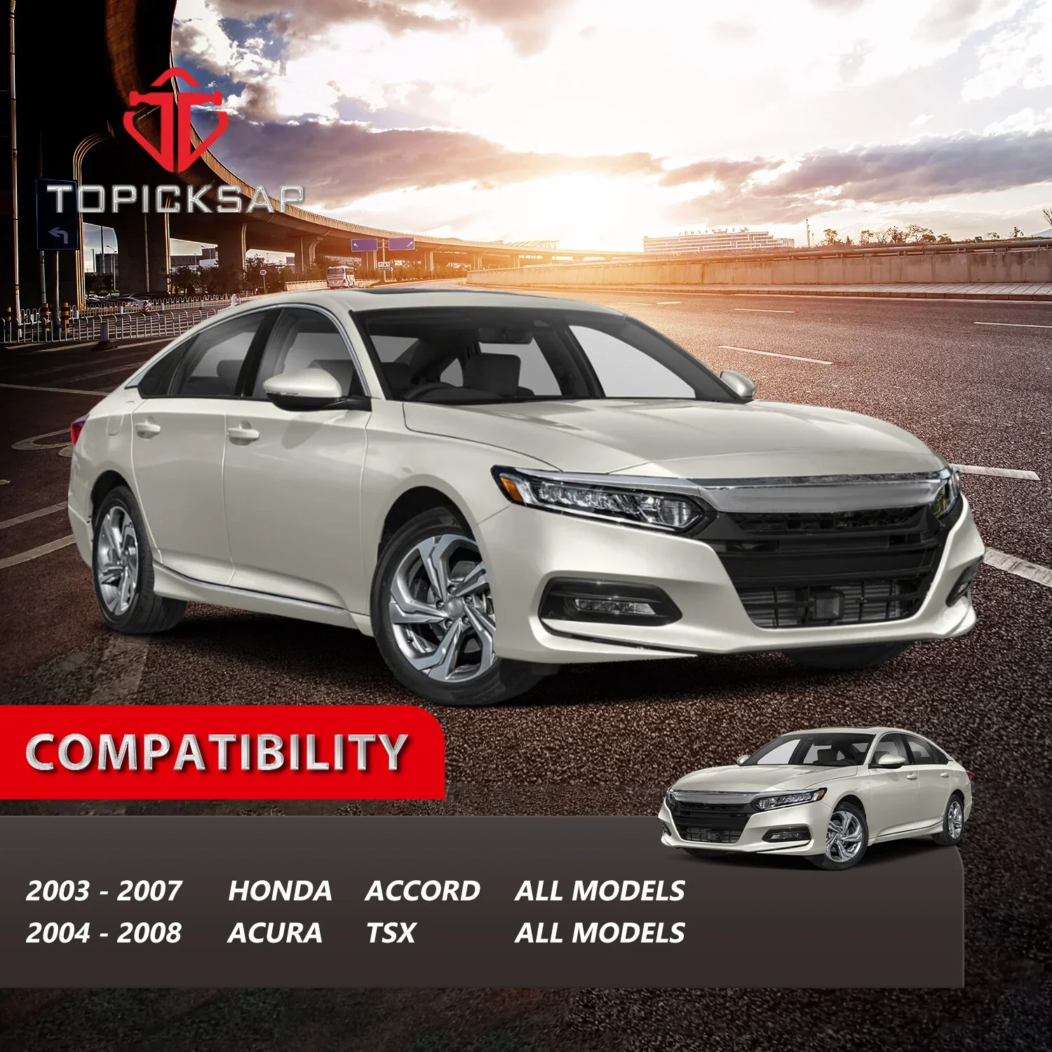 TOPICKSAP 2Pcs Front Lower Control Arm L/R Kit for Honda Accord VII/TSX/Tourer 2003-2007 Suspension 51360SDAA03