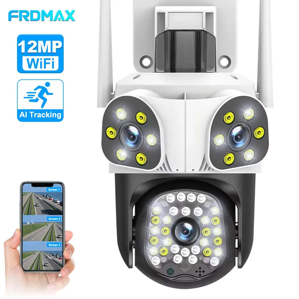 Cámara IP WiFi 8K de 15MP, zoom 4X de tres lentes, cámara PTZ, cámara de vigilancia wifi para exteriores, seguimiento automático, hogar inteligente, protección de seguridad, cámara CCTV, cámaras de video a prueba de ag