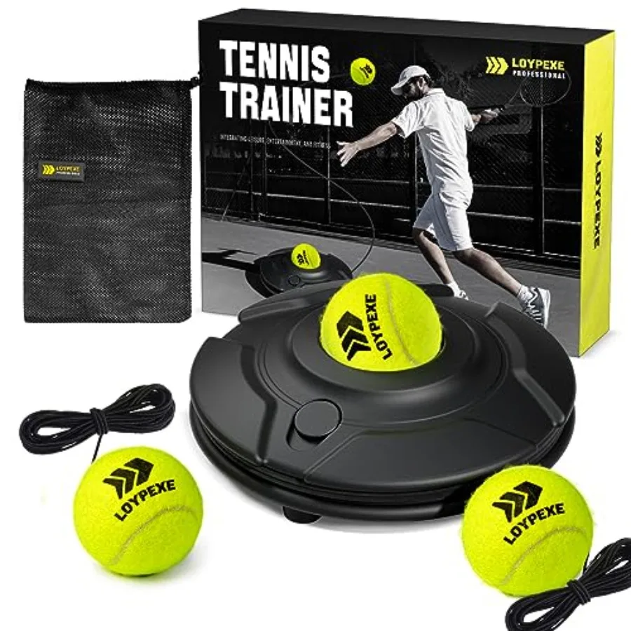 

Tennis Practice Rebounder with String Portable Tennis Trainer Set for Adults 3 Replacement Rebound Balls Indoor Outdoor Trainin
