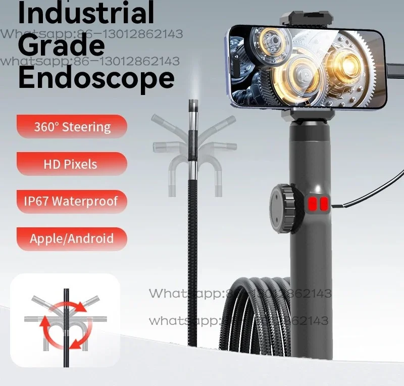 

New J106 Two Ways Steering Endoscope 6mm 1m 1440P Full hd Endoscope - for Home Sewer Inspection Sewer - Home Security