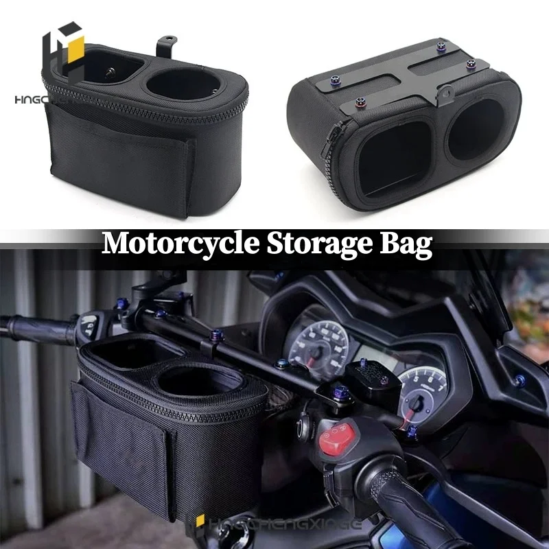 Motorcycle Handlebar Drinking Water Bottle Cage Cup Holder Storage Bag For YAMAHA NMAX XMAX TMAX 530 500 SX DX