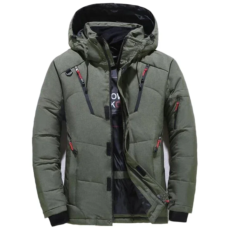 Men Oversize Down Parkas Male Winter Thick Warm Padded Snow Coat Men Hooded Outdoor Winter Parka Men Hooded Warm Outwear Jacket