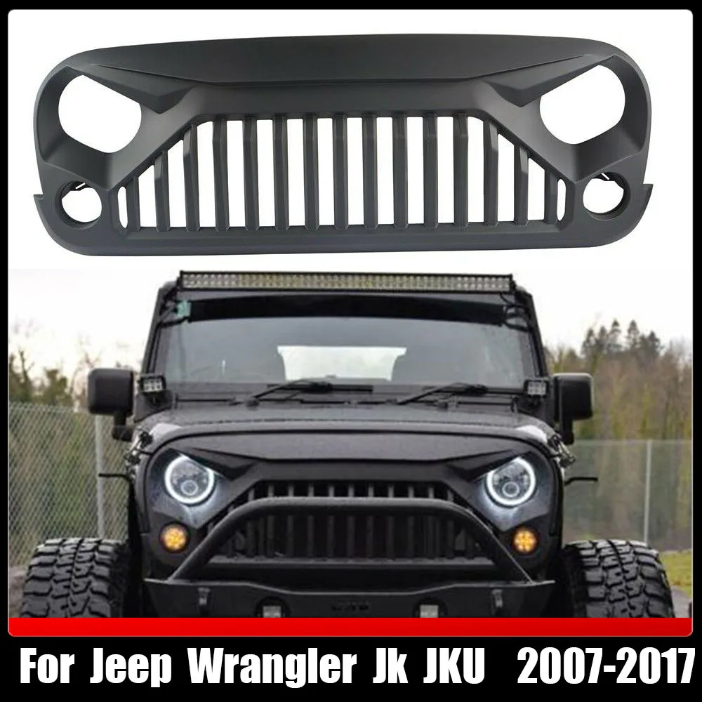 

Modified Front Racing Grille Mesh Mask Cover Auto Grill Grills Exterior Car Accesories Fit For Jeep Wrangler Jk JKU 2007-2017