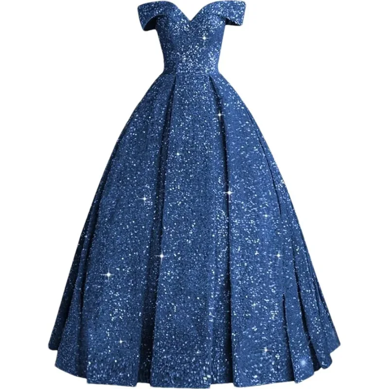 Sukienka balowa z odkrytymi ramionami i cekinami dla nastolatek, sukienka balowa plus size, błyszcząca, elegancka sukienka wieczorowa dla dorosłych, nowy elegancki styl 2026
