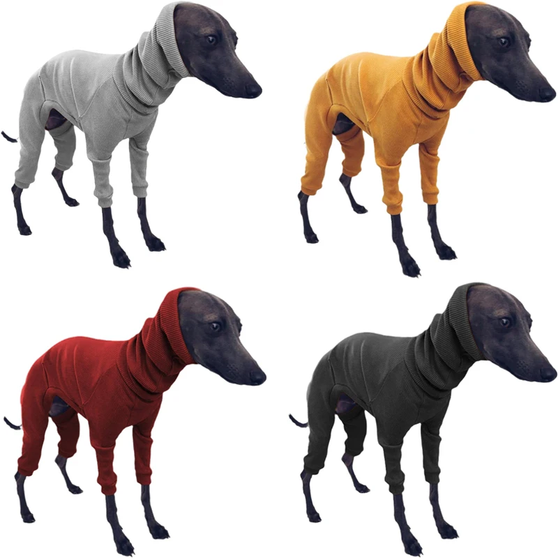 Turtleneck Pet Dog Clothes Stretch Four-legged Overalls for Big Dogs Winter Pajamas Onesies for Whippet Italian Greyhound S-5XL