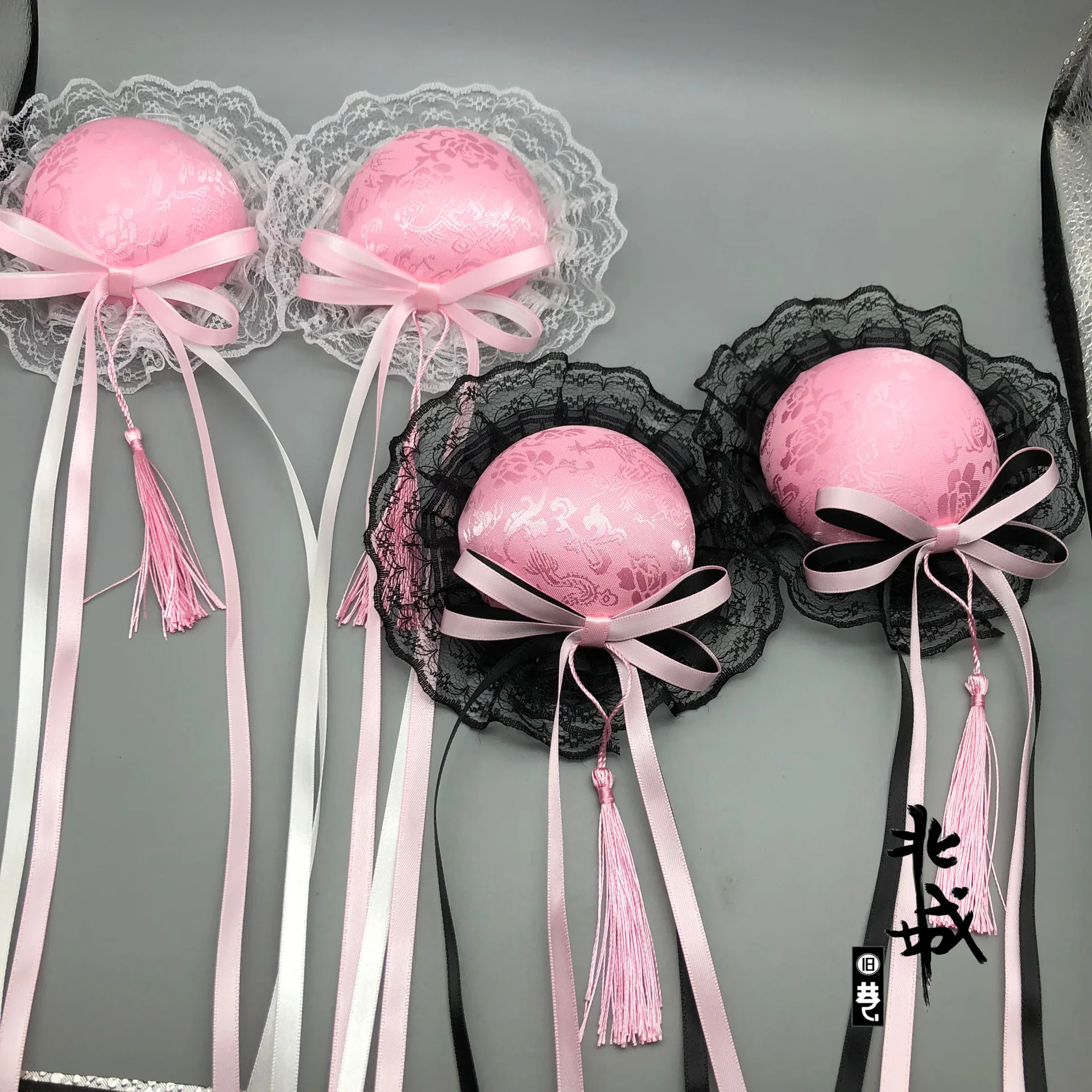 

Pink Bla Double Ball Hair Tie Chinese Sle Sweet Handmade Hair Accories for Girls Hair Decorations Hair Clips