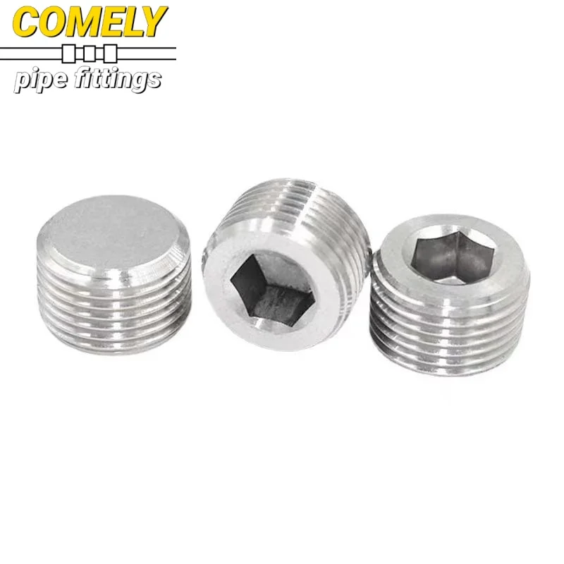 BSPT / BSPP / NPT Male Thread 304 Stainless Steel Hex Socket End Cap Inner Hexagon Plug Oil Water Pipe Fitting