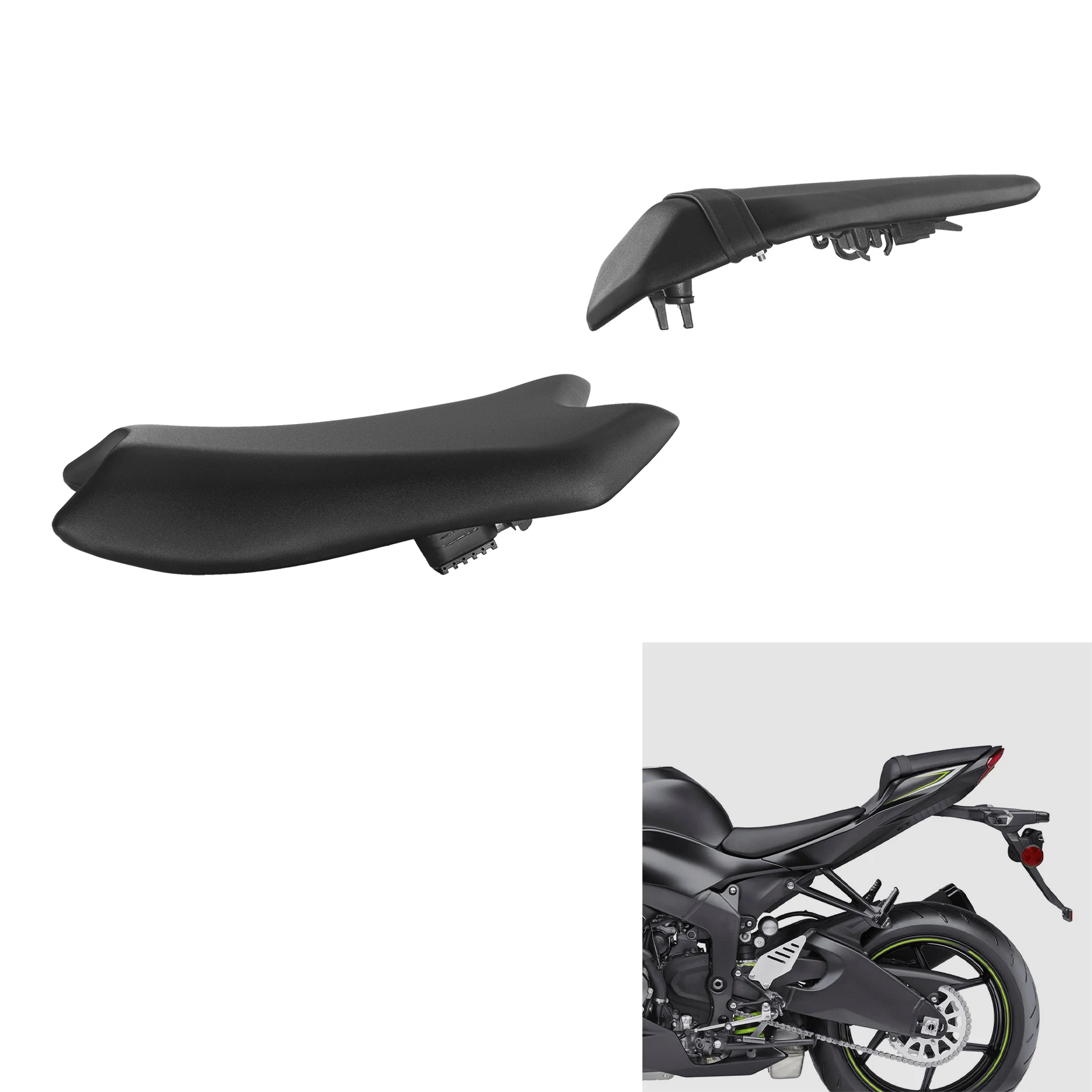 

Driver & Passenger Seat Fit For KAWASAKI NINJA ZX6R ZX636 2019-2025 2022 2023 Motorcycle