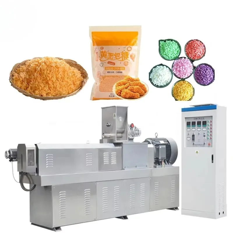Máquina Extrusora de Doble Tornillo para Hacer Pan Rallado Panko, 100-500 kg/h, Línea de Producción Automática de Pan Rallado, Personalizable