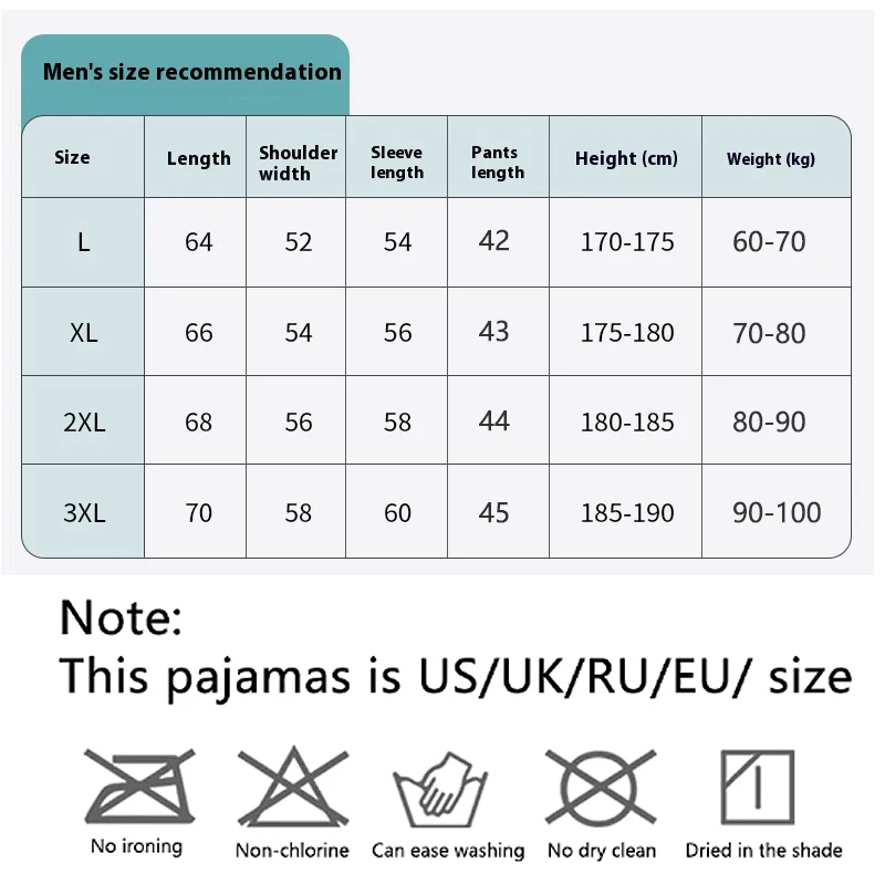 Large Size Men‘s Pajamas Set Ice Silk Cartoon Bear Short-Sleeved Student Two-Piece Button Tops and Pants Youth Student Sleepwear