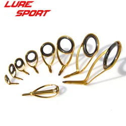 LureSport 9pcs Guide set KT KL20 25 guide MN6 Gold Steel frame guide Rod Building component Repair DIY Accessory