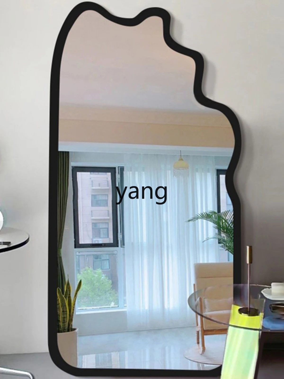 Yjq Full-Length Mirror Floor Irregular Wall Bedroom Clothing Store Full-Length Mirror Wall Hanging Dressing Mirror