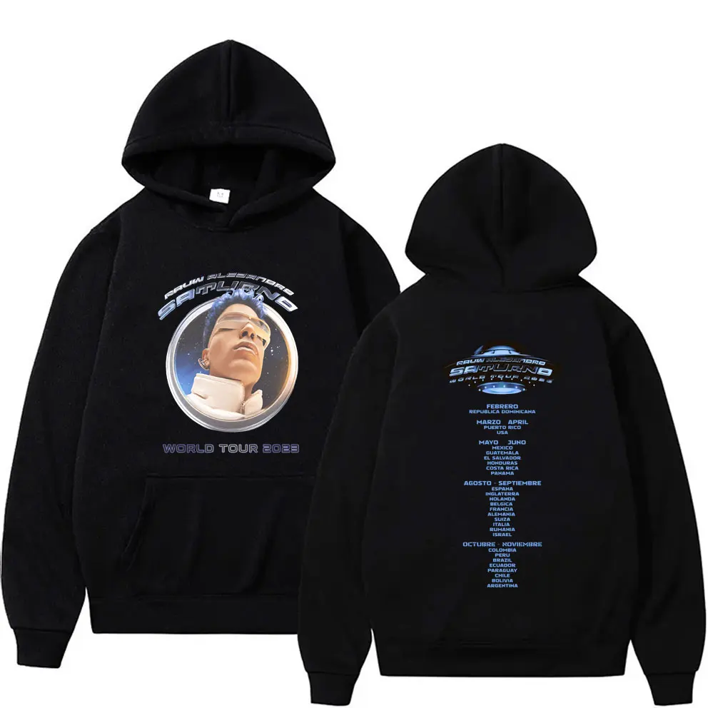 

Rapper Rauw Alejandro Saturno World Tour Hoodie Men Women Hip Hop Fashion Tracksuit Man Oversized Fleece Cotton Pullover Hoodies