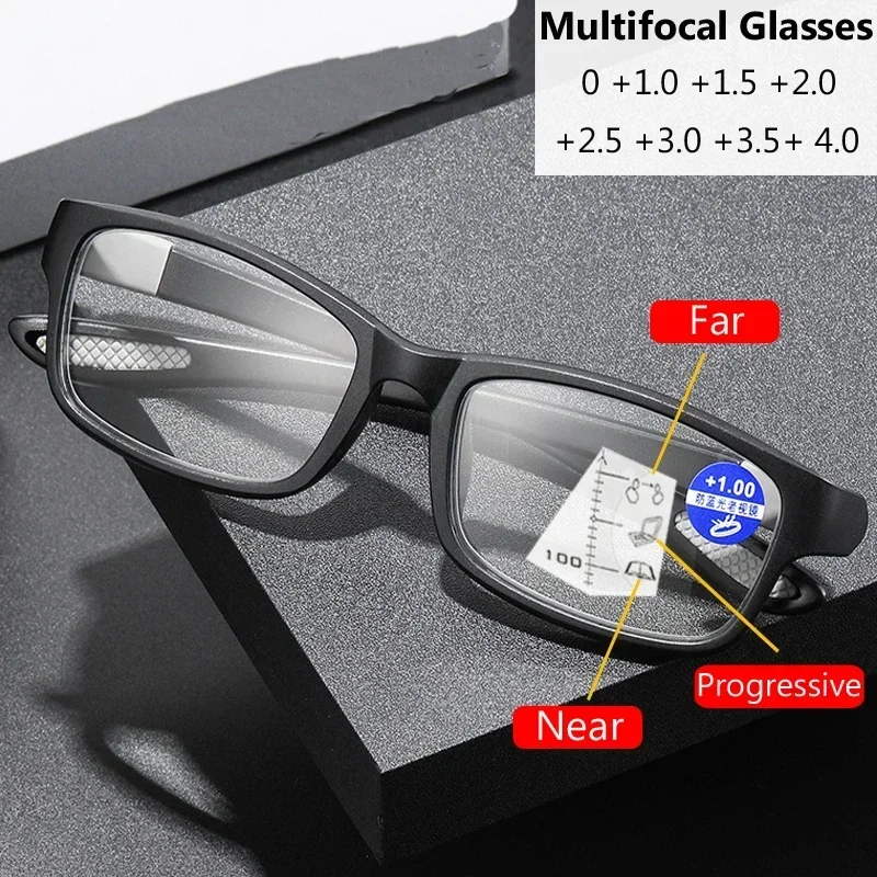 Finished Presbyopia Glasses Anti Blue Light Blocking Women Men Progressive Multifocal Reading Eyewear Far Near Sight Eyeglasses